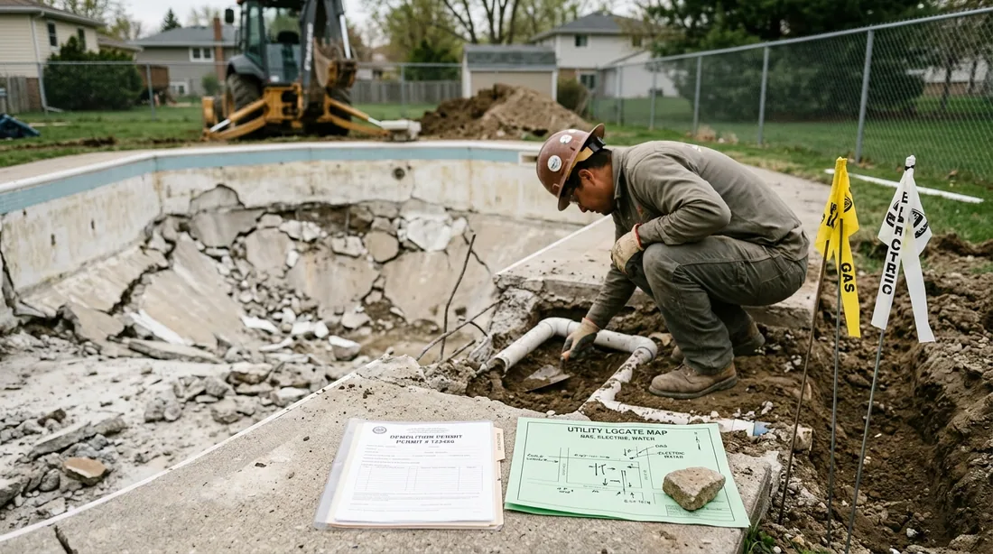 Most jurisdictions require a demolition permit and an inspection of the drainage holes before — Oklahoma City, OK